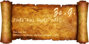 Zsákai Győző névjegykártya